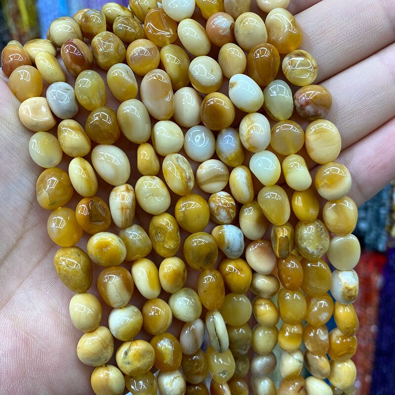 Fine 100% Natural Stone Burma Yellow Jade Irregular