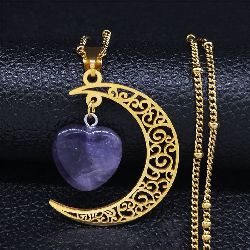 Black Color Stainless Steel Natural Stone Charm