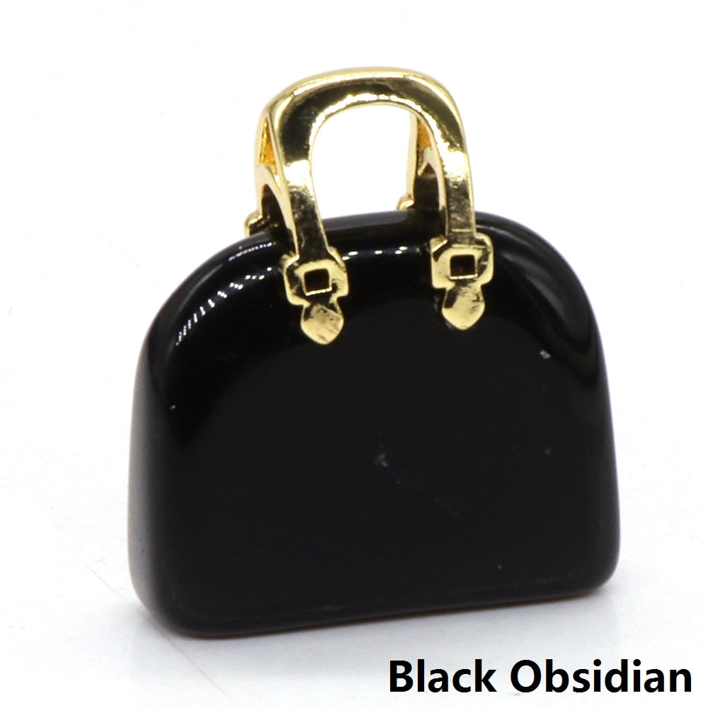 Women Bag Shaped Natural Healing Crystal Amethyst