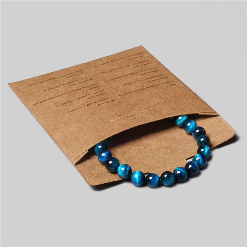Men Bracelet Natural Hematite Tiger Eye Bead