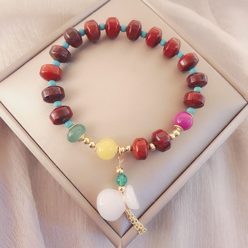 Vintage Lucky Bag Natural Jade Bracelets