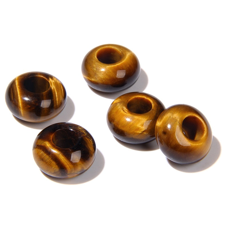 Wholesale Big Hole Bead Pendant Natural Round Jades