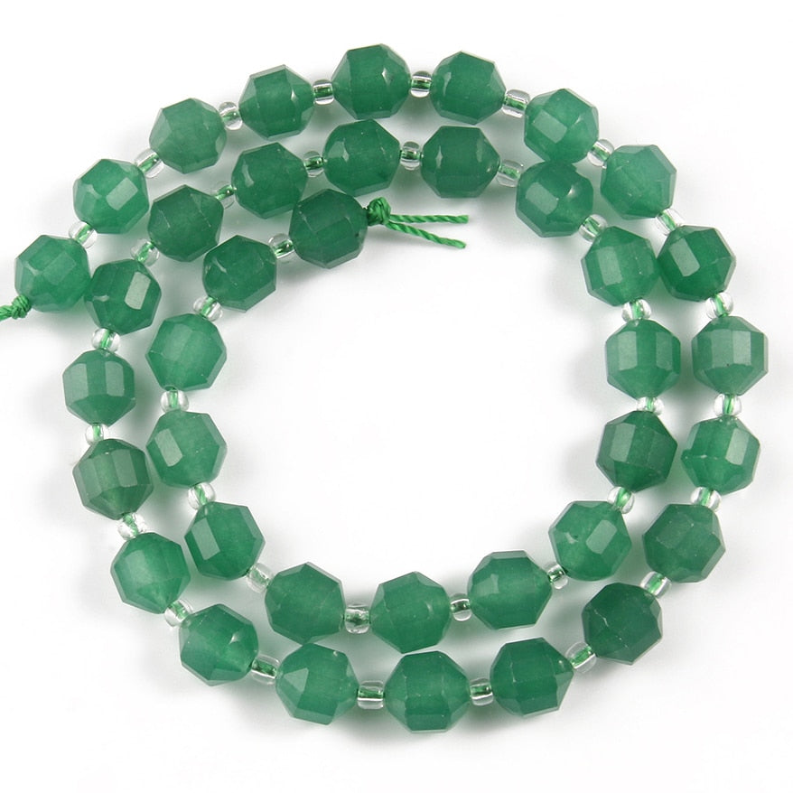 Natural Stone Beads Jades Crystal Faceted Sharp