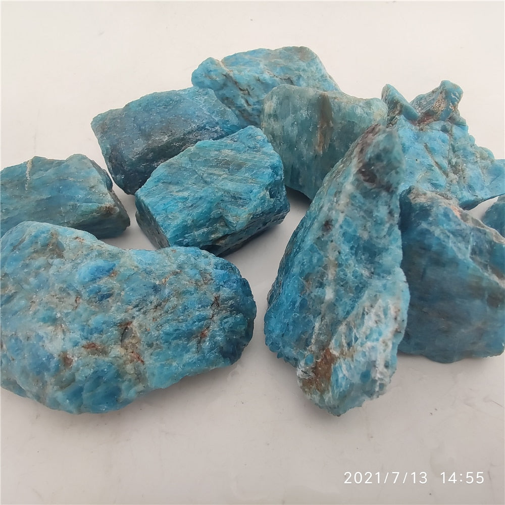 Natural Raw Blue Apatite Rough Stones Crystal
