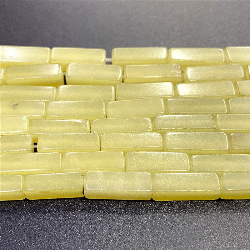 Natural Stone Rectangle Tube Tiger Eye Labradorite Jades