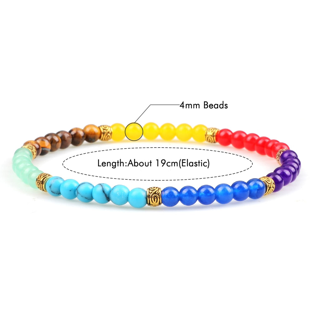 Reiki 7 Chakra Healing Bead Bracelet Natural Stone