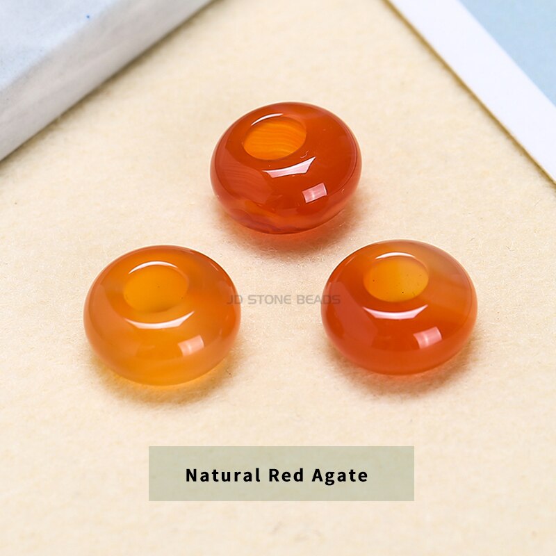 Natural Agate Jade Quartz Stone Big Hole Beads