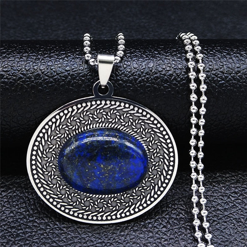 Natural Stone Lapis Lazuli Big Long Bohemia Charm