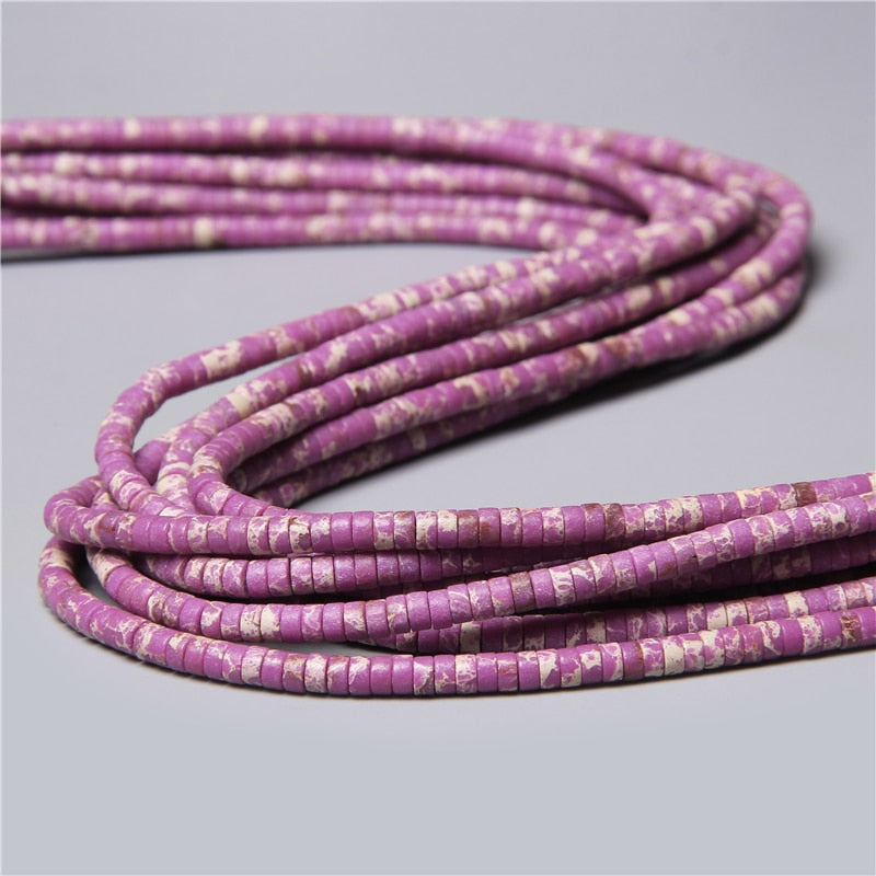 Natural Rondelle Stone Beads Flat Round Jaspers