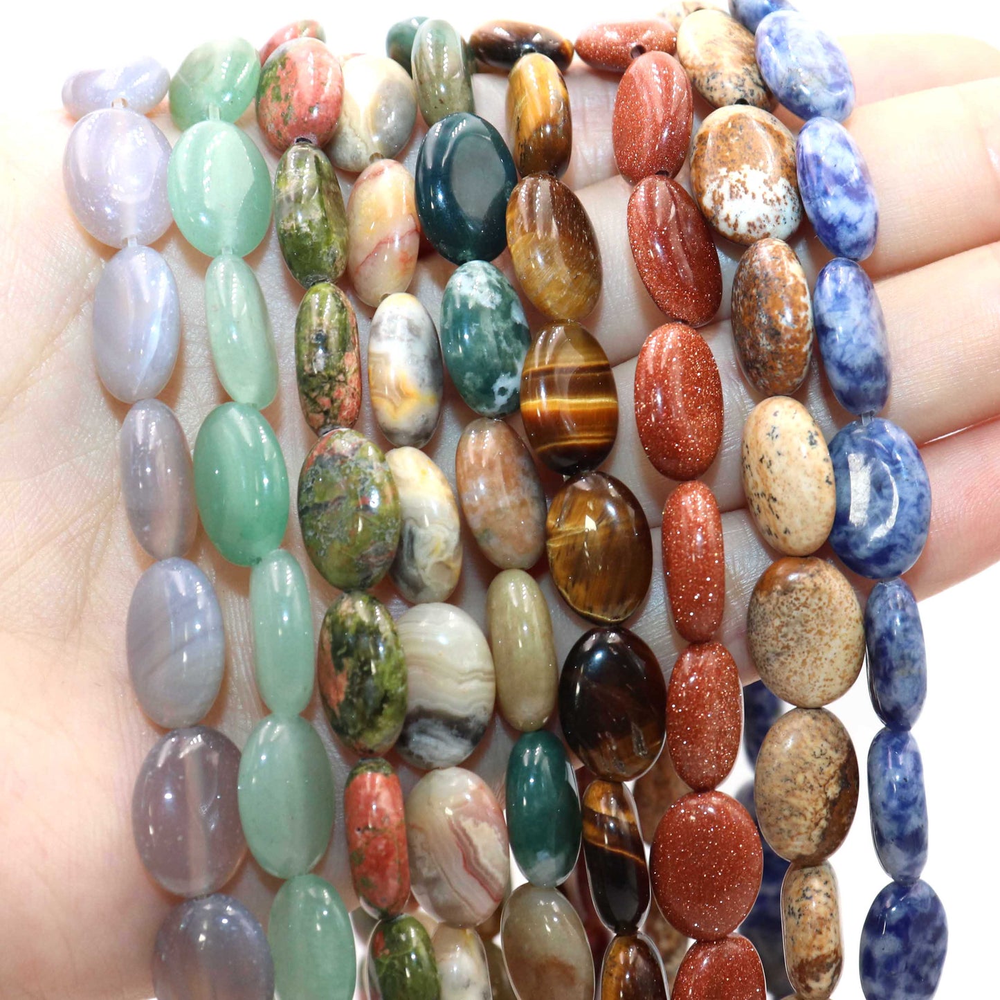Agates Jades Crystal Loose Spacer Beads