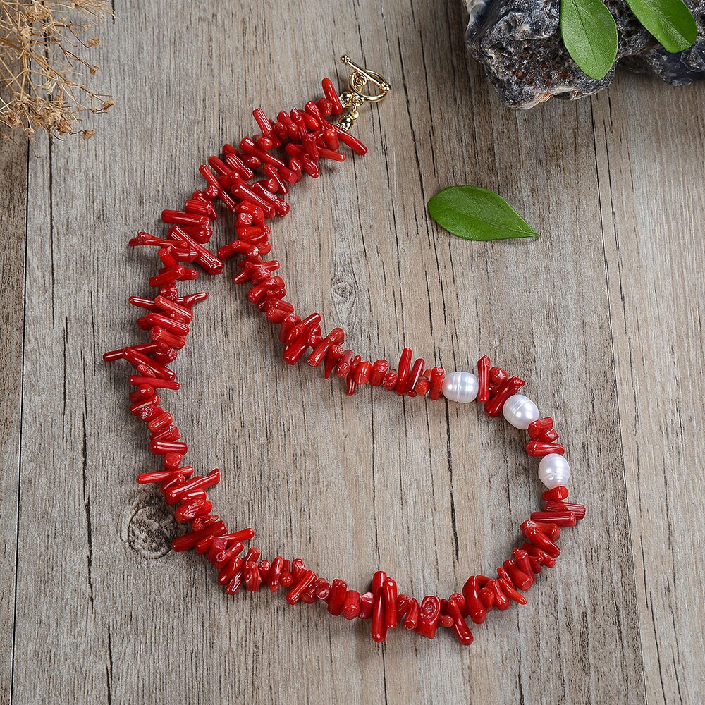 Natural gemstone irregular red coral chip stone