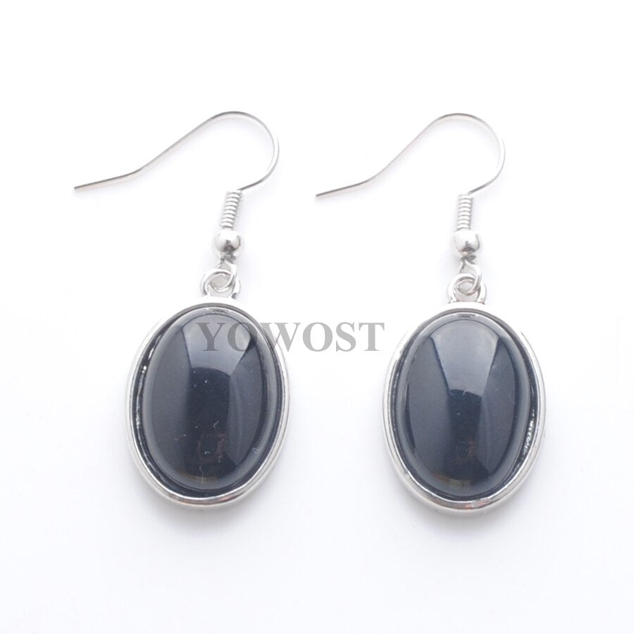 1 Pairs Natural Stone Dangle Earrings Beads