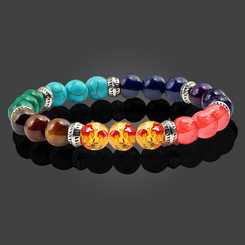 Reiki 7 Chakra Healing Bead Bracelet Natural Stone