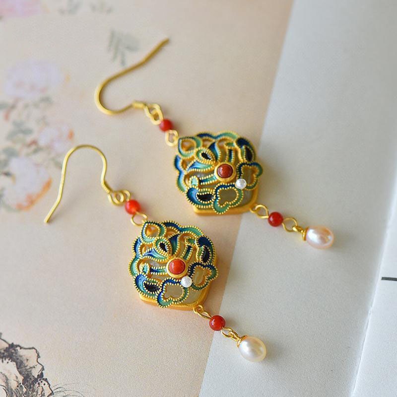 Inspired design natural Hetian jade enamel porcelain