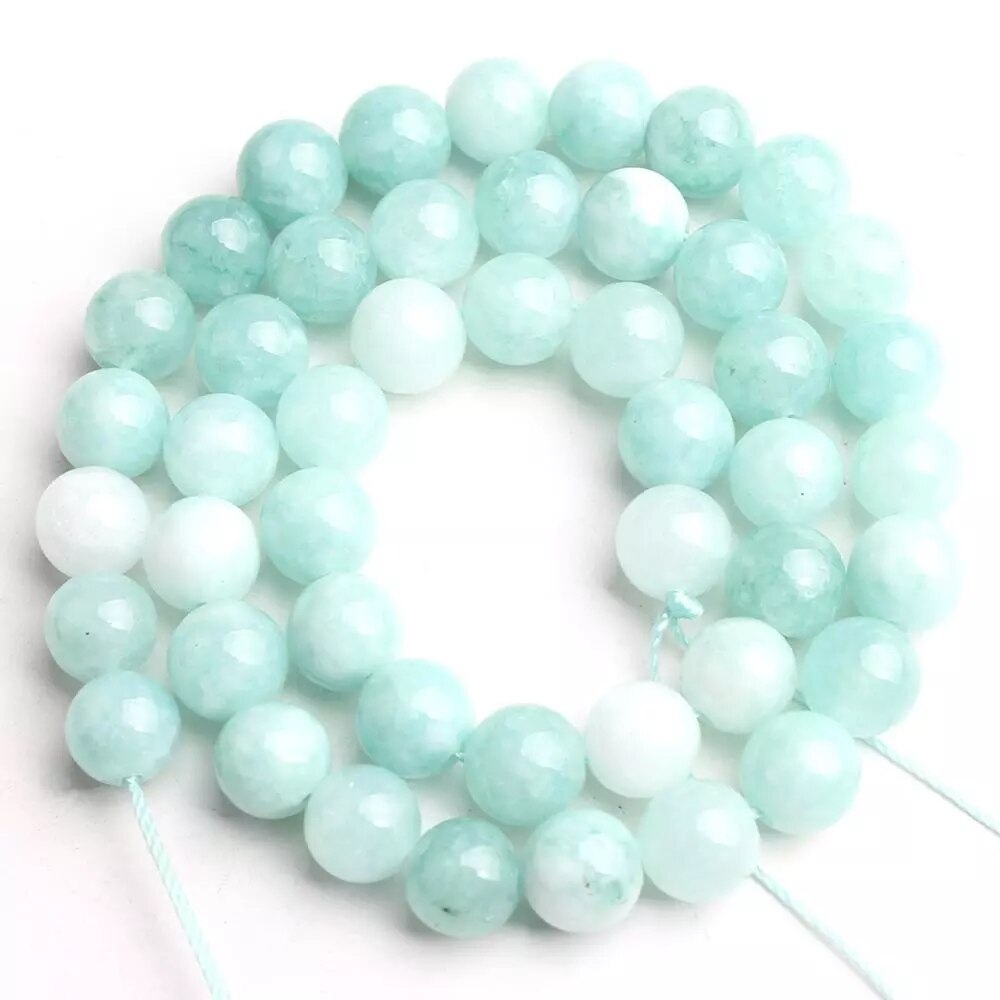 Natural Angelite Jades Stone Beads For Jewelry Making