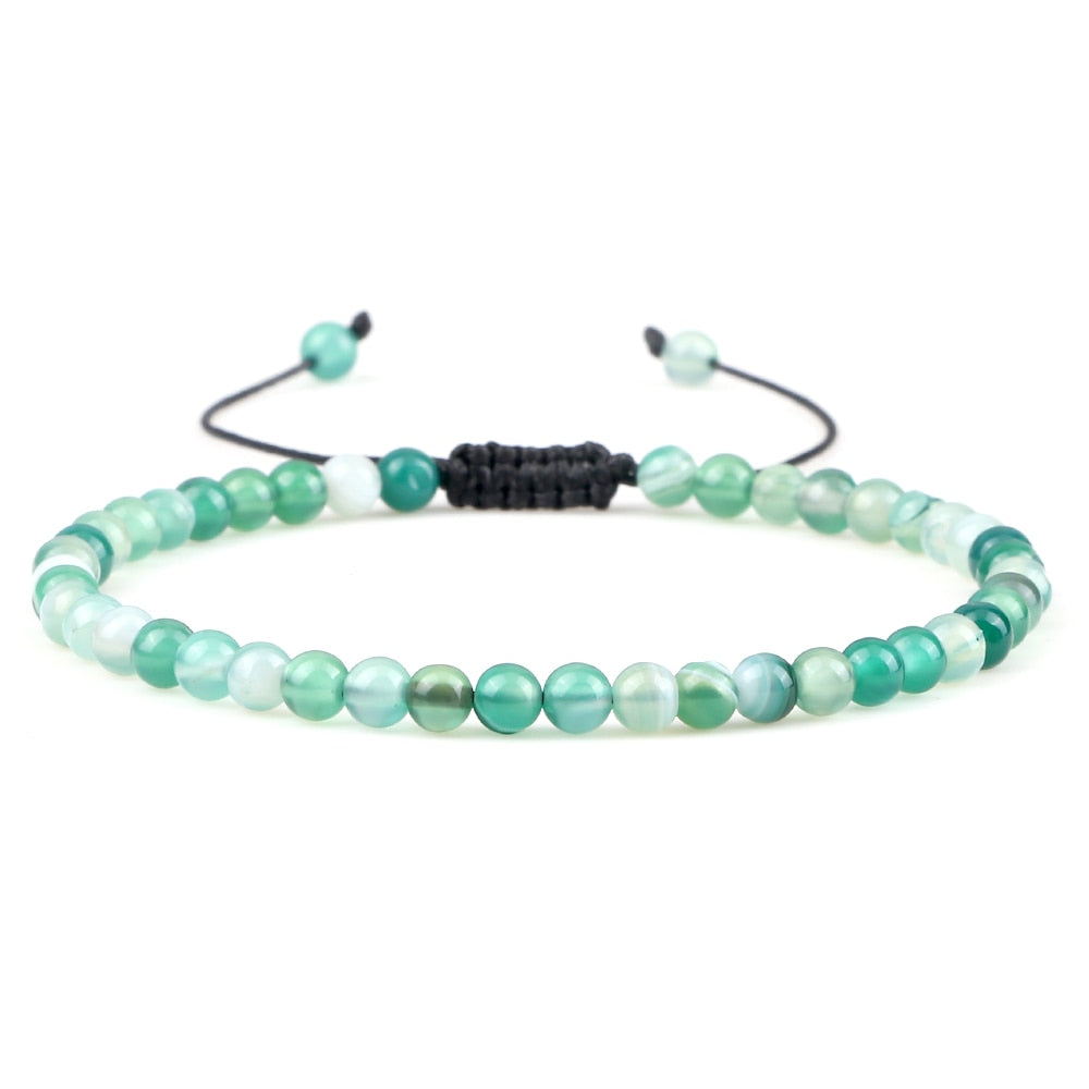 Mini Beads Bracelets for Women Men Round Agates