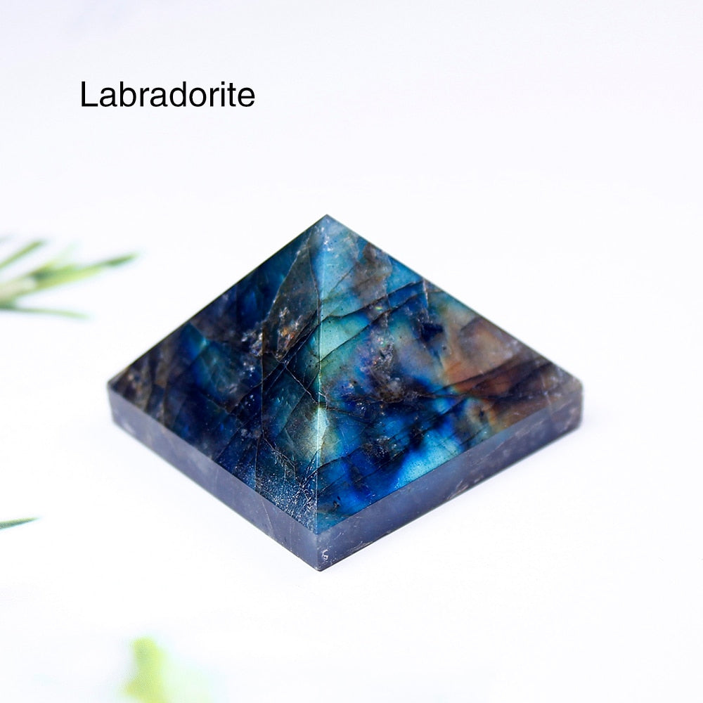 Natural Crystal Pyramid Healing Crystal Crafts Rose