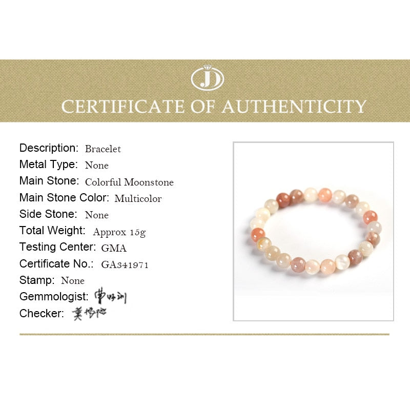 Colorful Moonstone Beads Bracelets Women Elegant