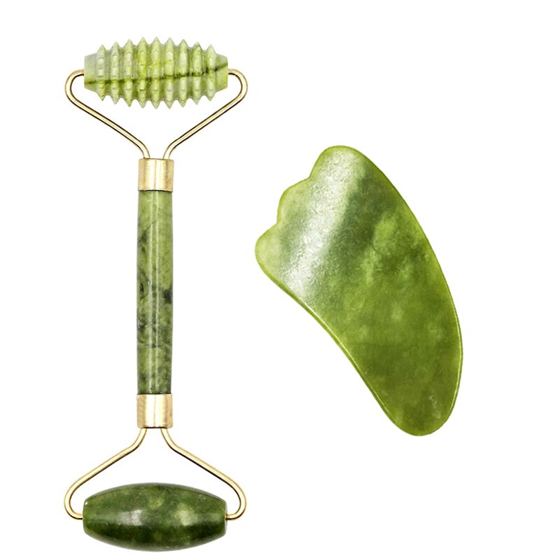 Gua Sha Massager Tool Massage Jade Roller Set