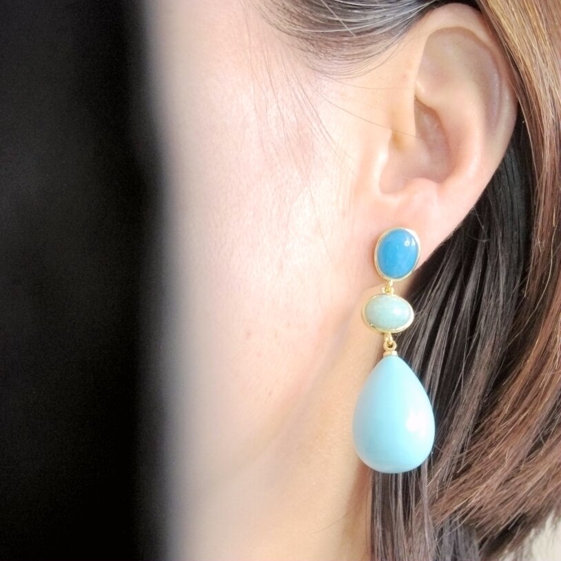Quartz Jade Pink Aventurine Natural stones Earrings