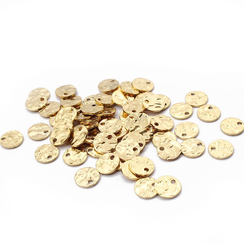 Round Hammered Charms Earrings Pendant For Earrings