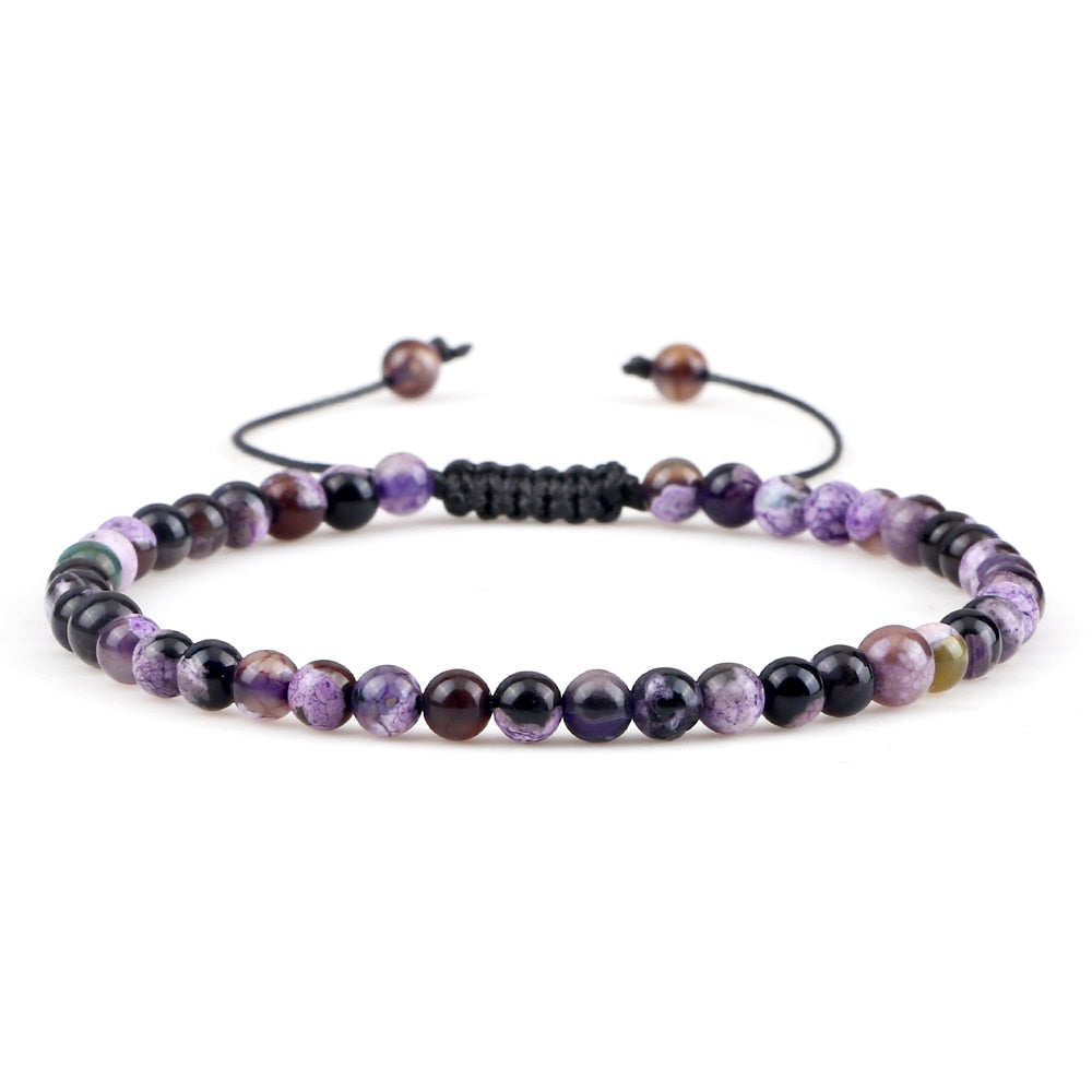 Mini Beads Bracelets for Women Men Round Agates
