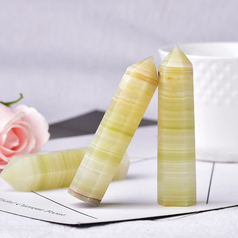 Natural Crystal Point Light Yellow Afghan Jade