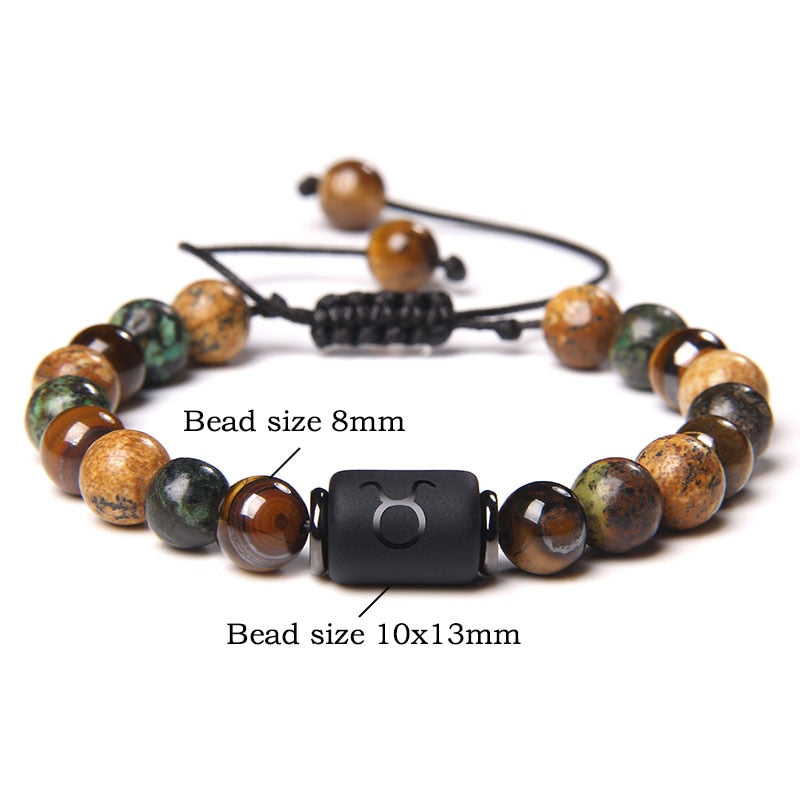 12 Zodiac Signs Constellation Bracelet Natural Picture