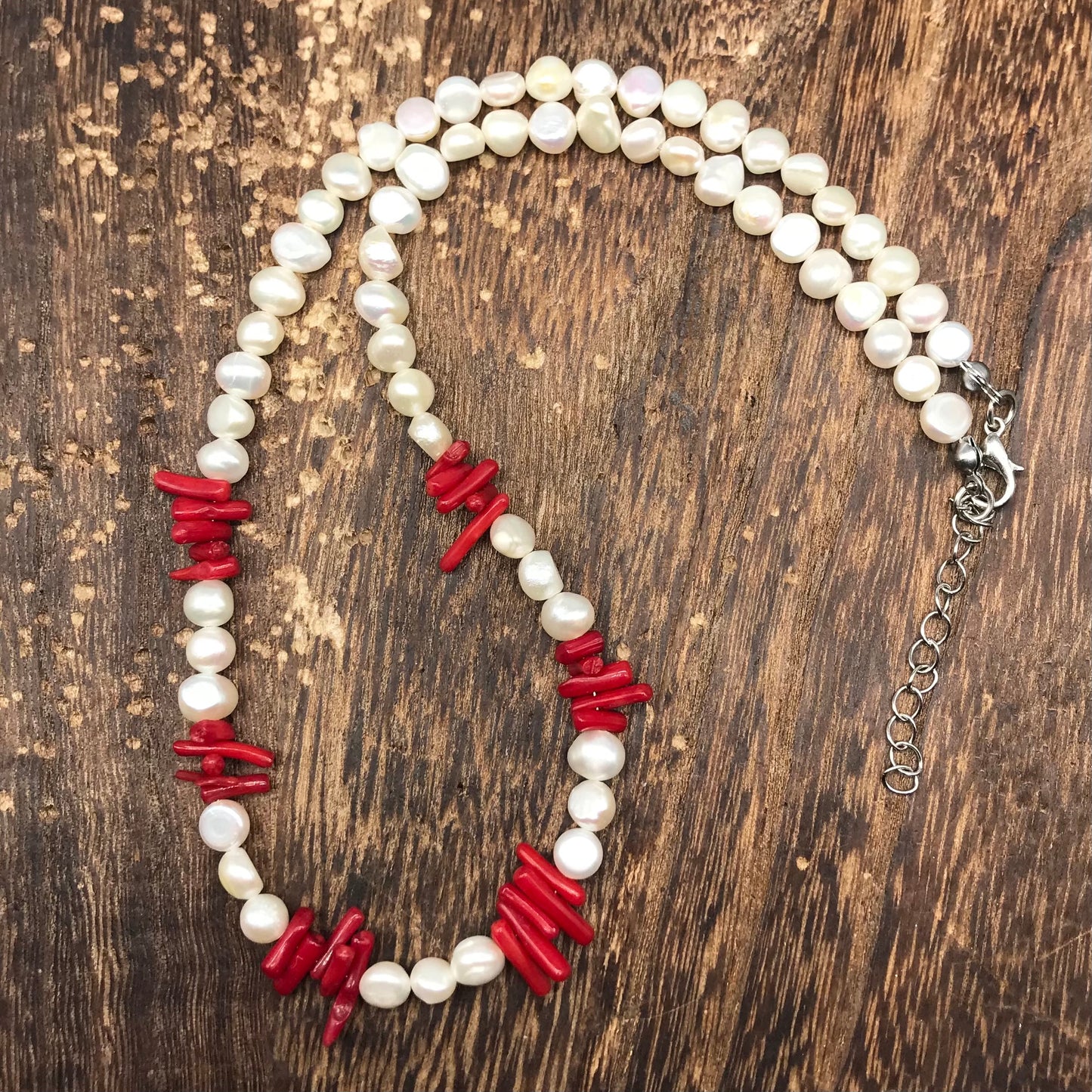 Natural fresh water pearl natural stone necklace