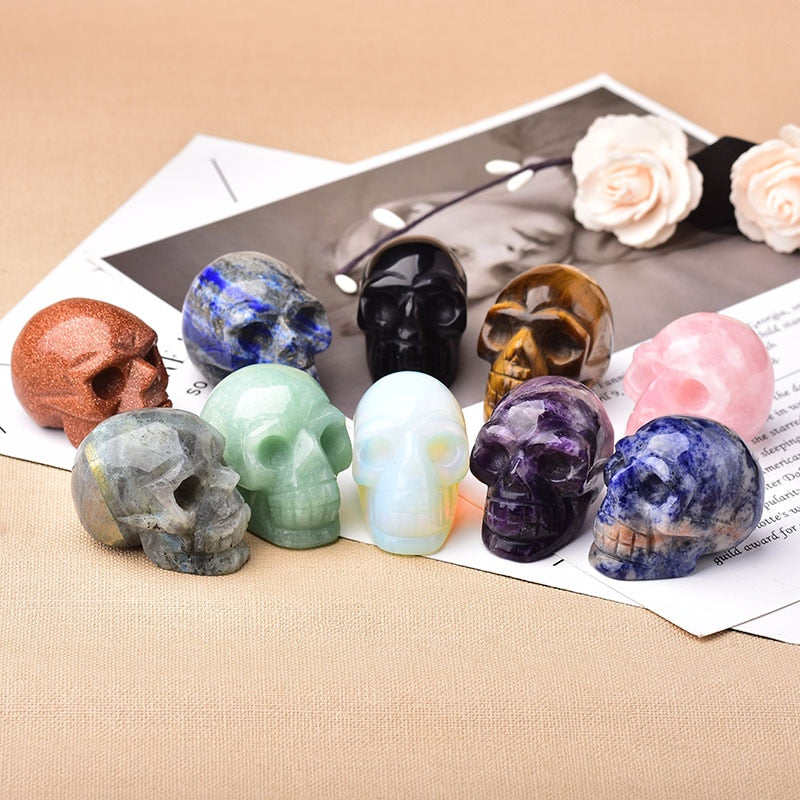 Natural Gemstone Skull Amethyst Tigers