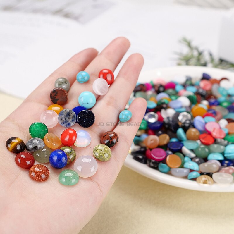 Flat Back Gemstone Mix Colors Natural Stone Cab