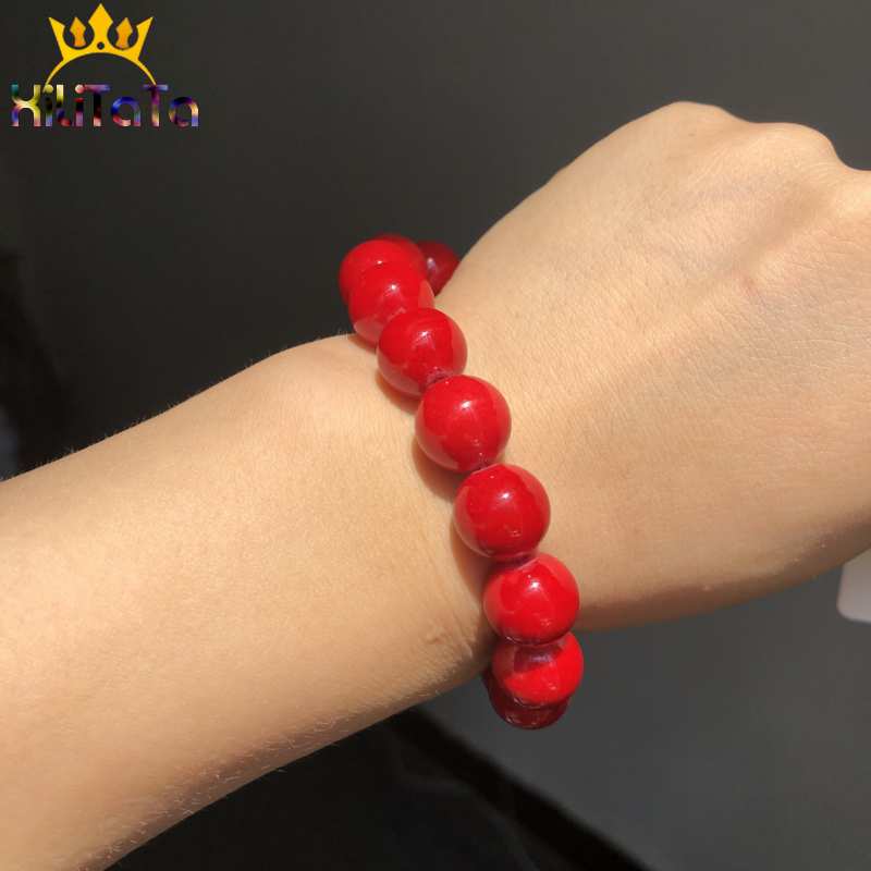 Red Coral Jades Beads Natural Round Loose Stone Beads