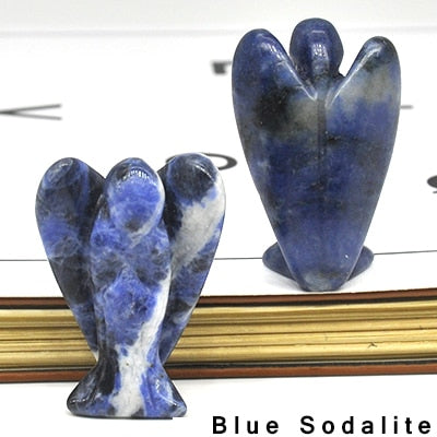 Lucky Angel Figurine Natural Stone And Crystals