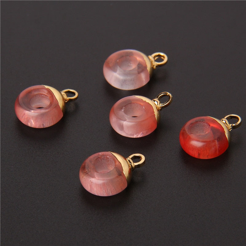 Big Hole Round Stone Beads Charms Jades