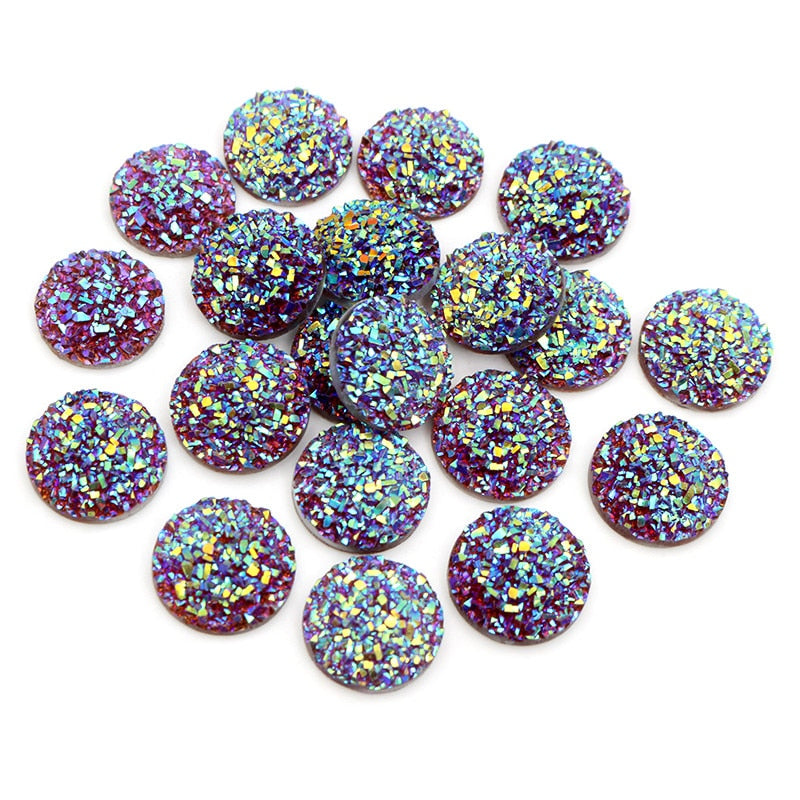 Fashion Mix Colors Natural Stone Convex Flat back