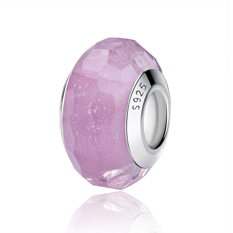 Sterling Silver Glass Bead Wood Stone Murano Flower