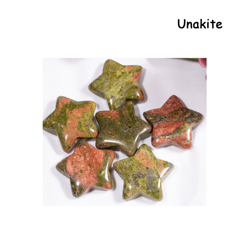 Pentagram Statue Rose Quartz Amethyst Healing Crystal