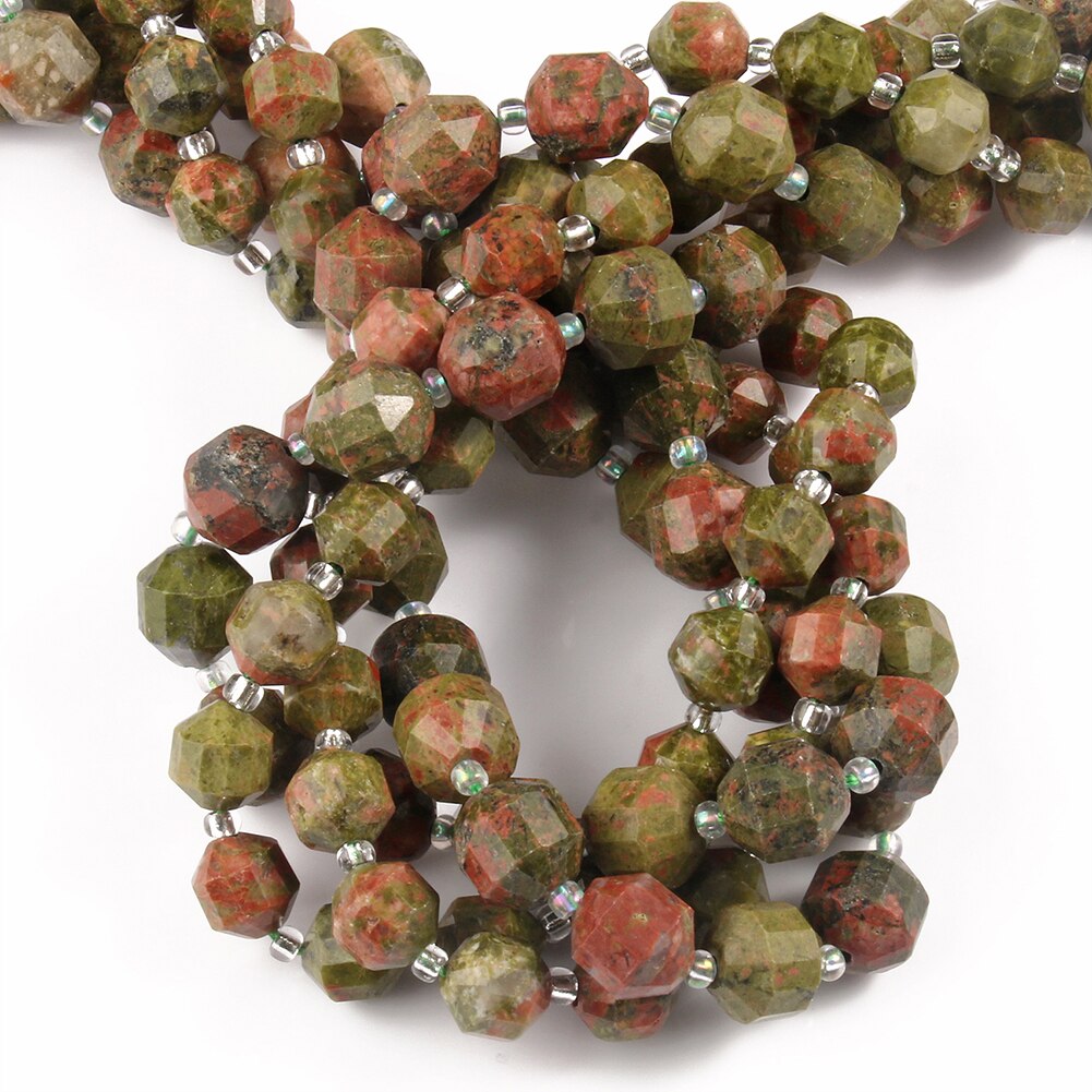 Natural Stone Beads Jades Crystal Faceted Sharp