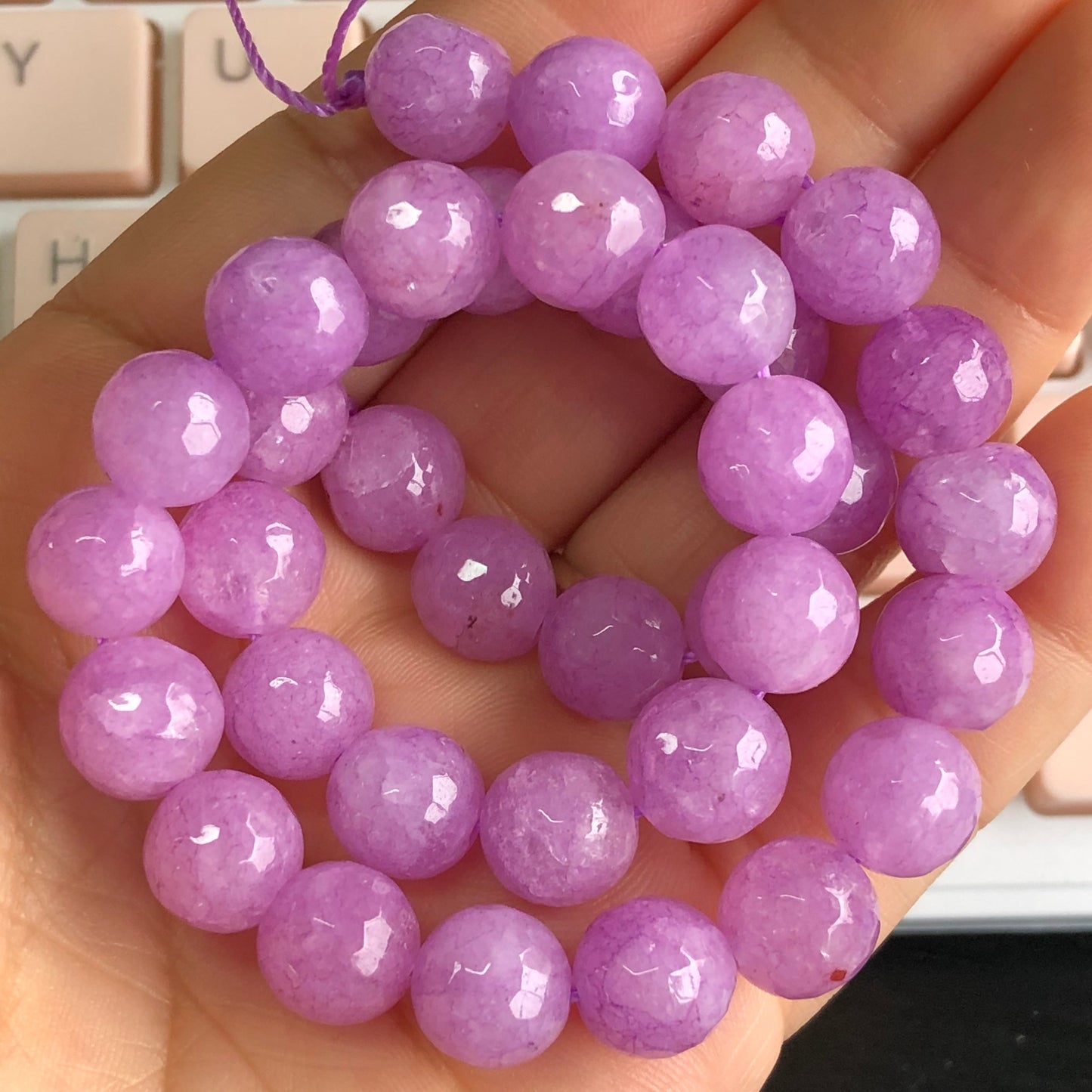 Faceted Dark Green Chalcedony White Jades Stone