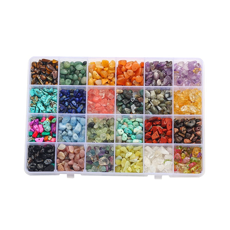 Stone Crystal Amethyst Chips Beads Kit Lobster Clasp