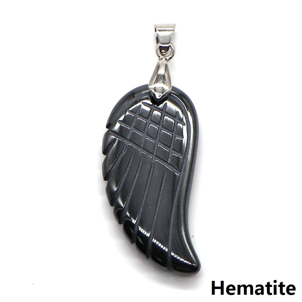 Angel Wing Pendants Natural Crystal Healing Gemstone
