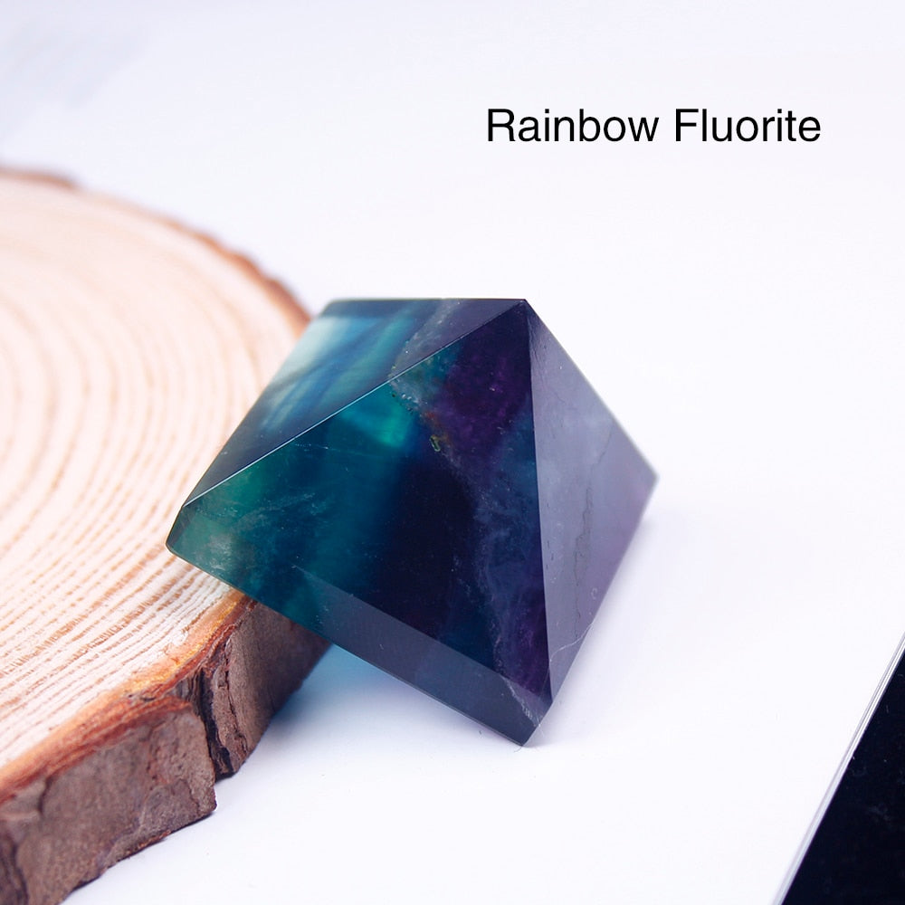 Natural Crystal Pyramid Healing Crystal Crafts Rose