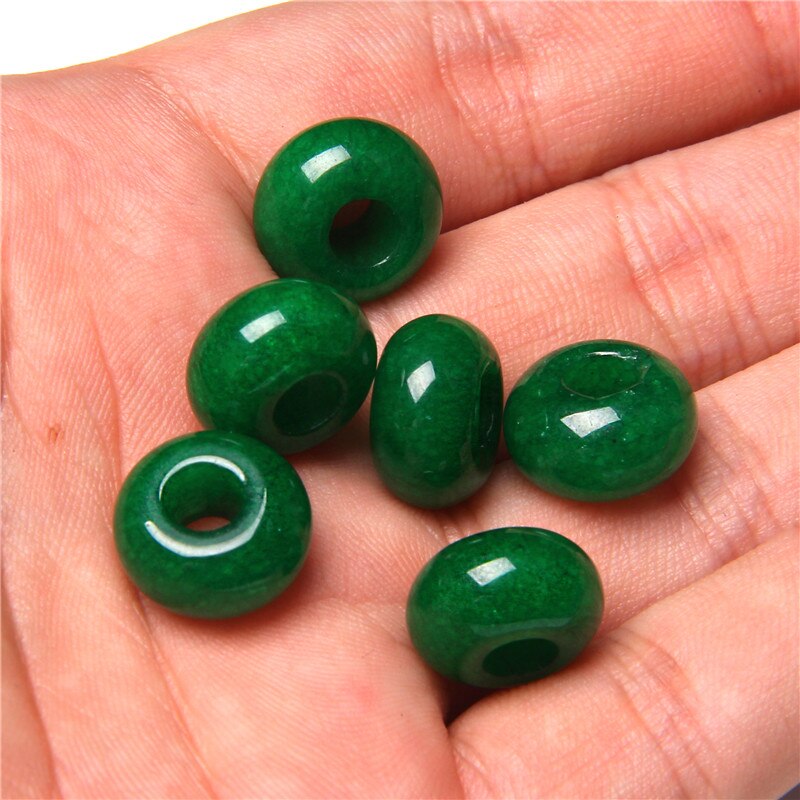 Stone Charms Pendant Spacer Round Big Hole Beads