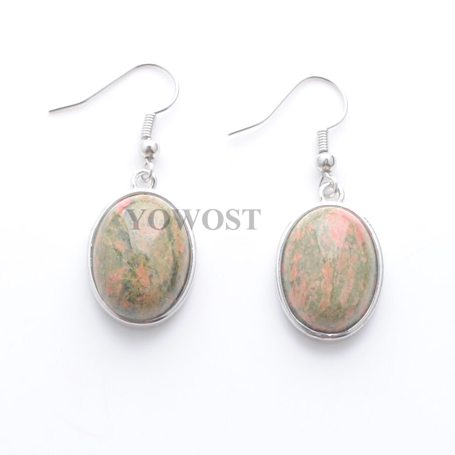 1 Pairs Natural Stone Dangle Earrings Beads