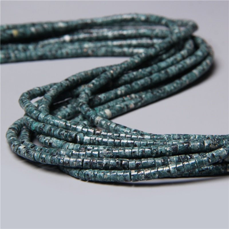 Natural Rondelle Stone Beads Flat Round Jaspers