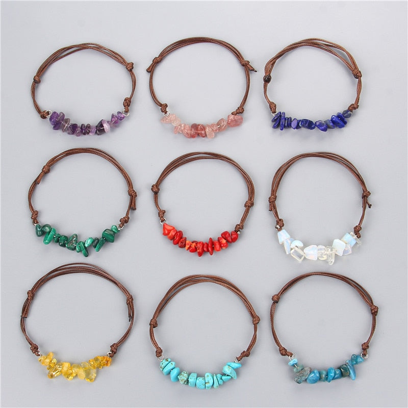 Irregular Natural Crystals Chakras Stone Bracelet