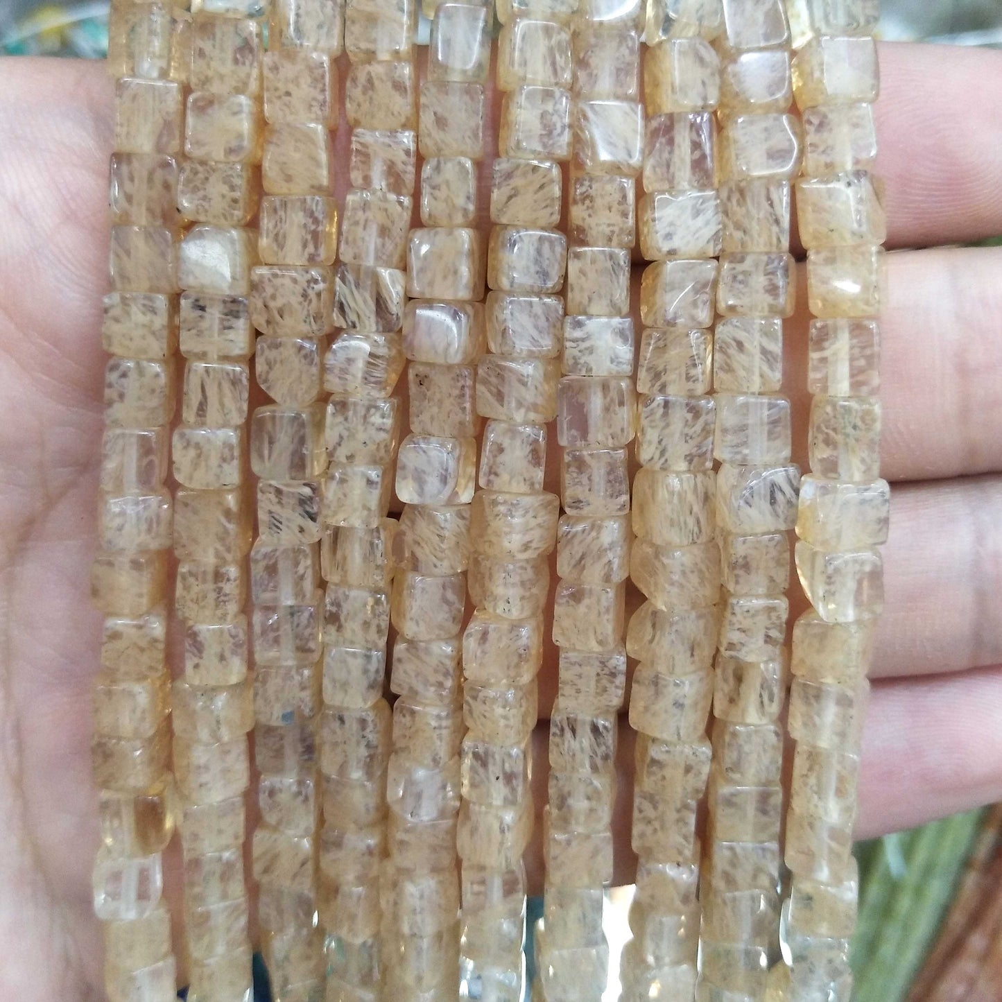 Square Pink Crystal Quartz Agates Jades