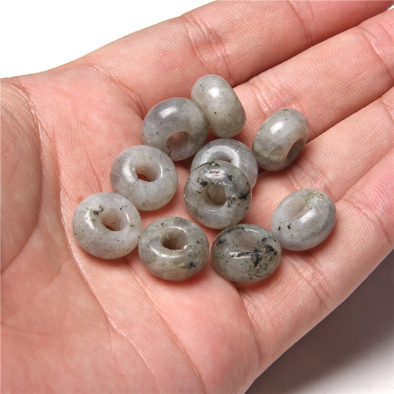 Stone Charms Pendant Spacer Round Big Hole Beads