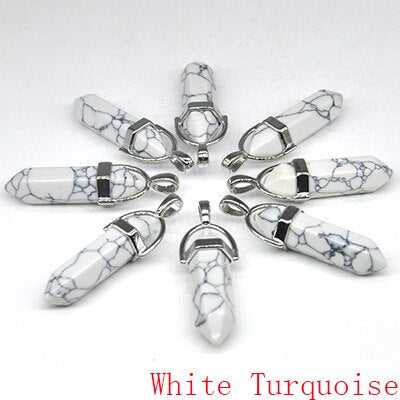 Natural Stone Hexagonal Quartz Pendulum Column Crystal