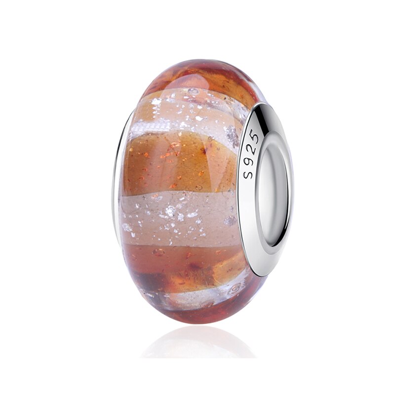 Sterling Silver Glass Bead Wood Stone Murano Flower